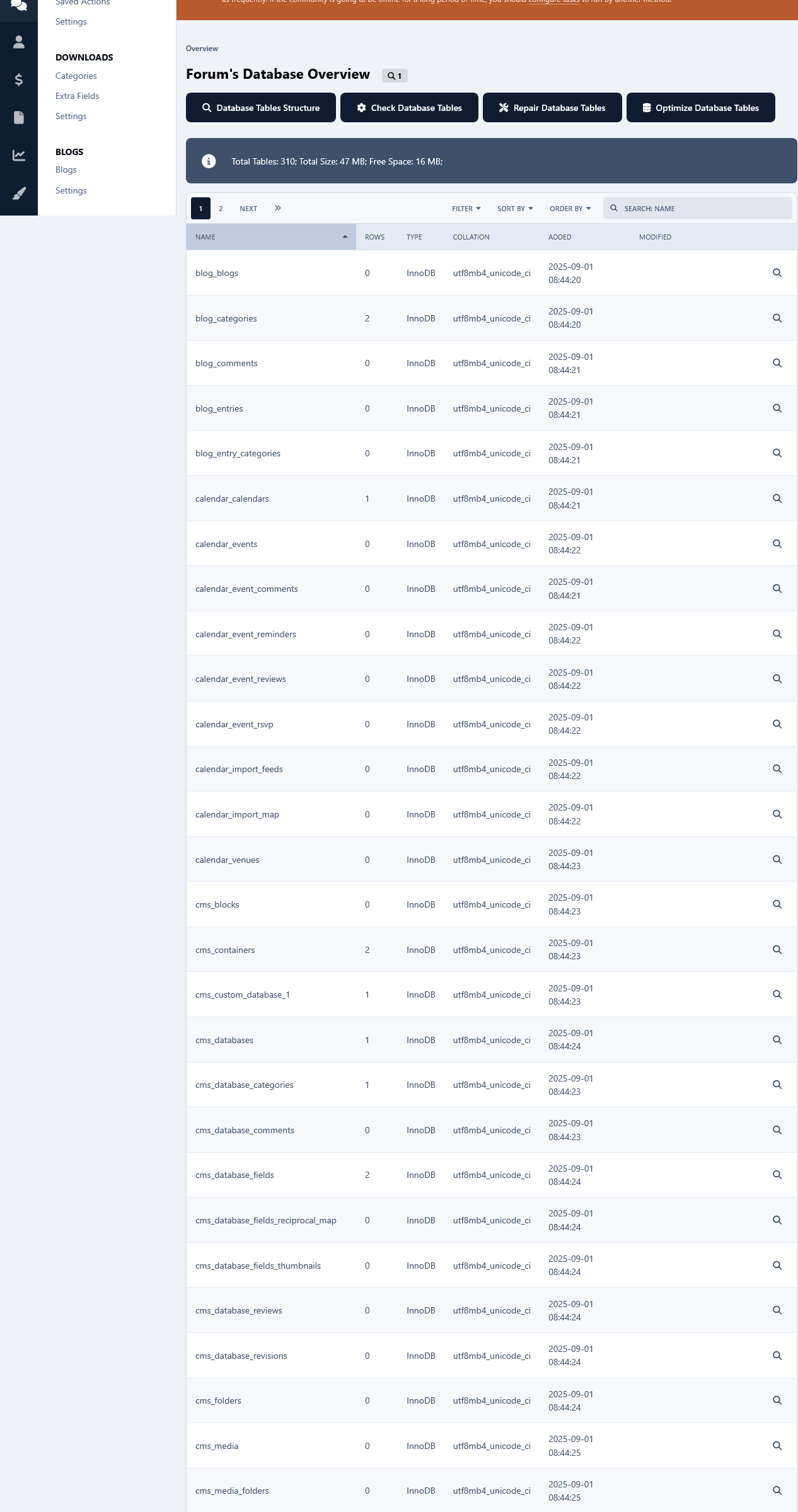 Database Integrity Check
